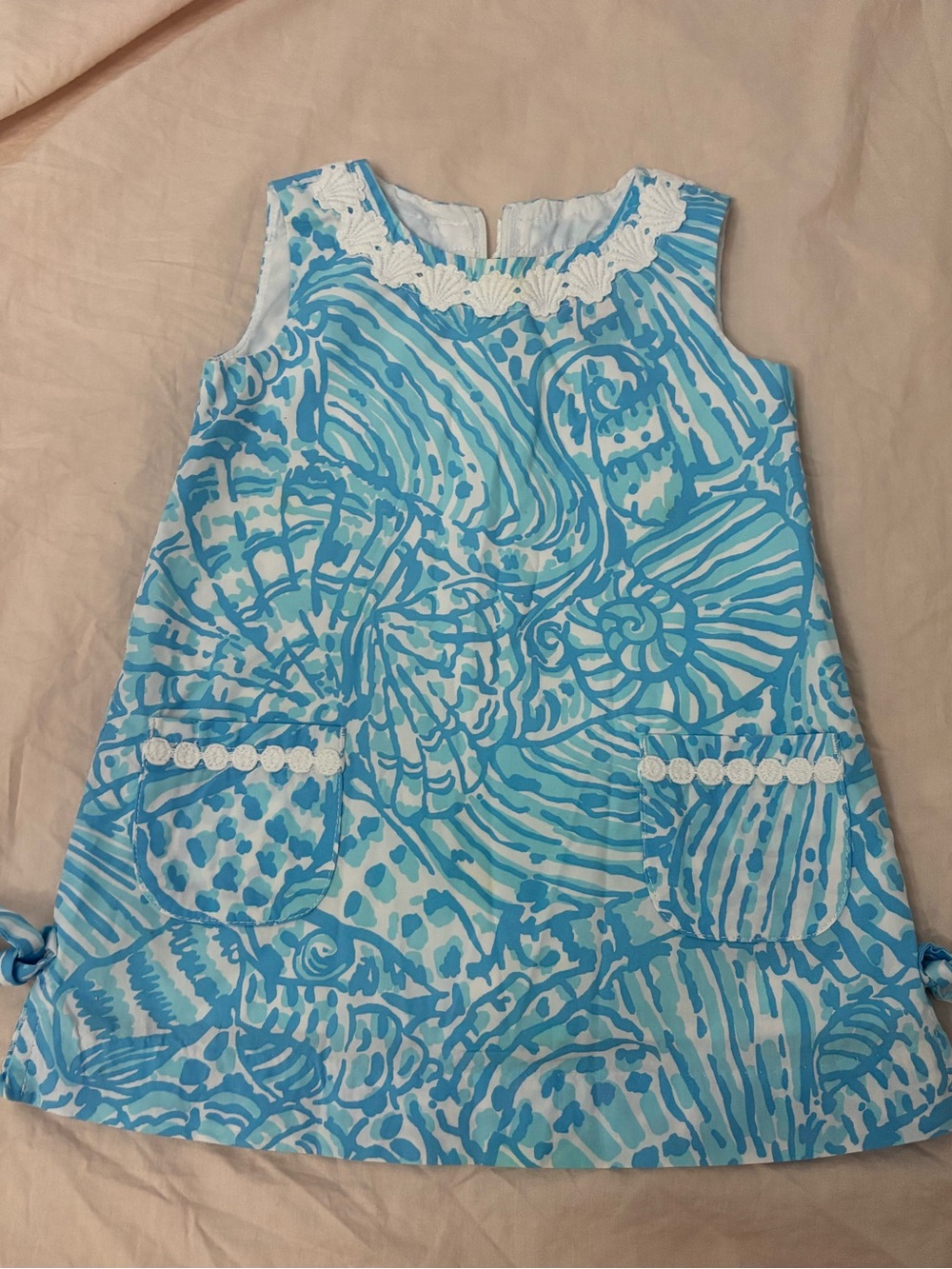 Lilly Pulitzer Blue & White Shell-Print Shift Dress